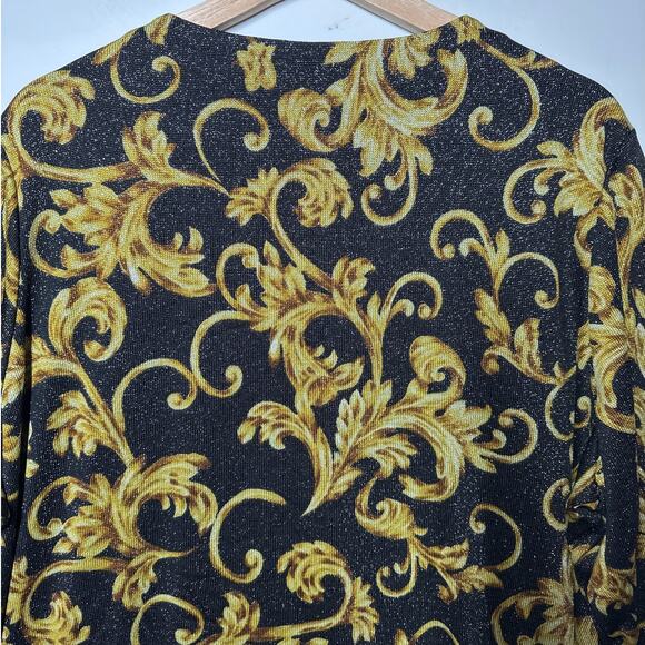 Susan Graver Printed Lurex Sweater Knit Top Women's A370895 Sz 2X Dressy Party - Picture 7 of 10